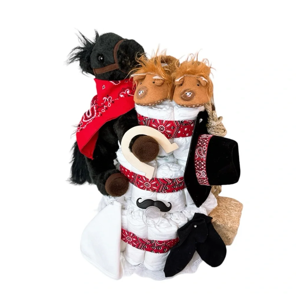 Cowboy Diaper Cake, Wild West Baby Shower